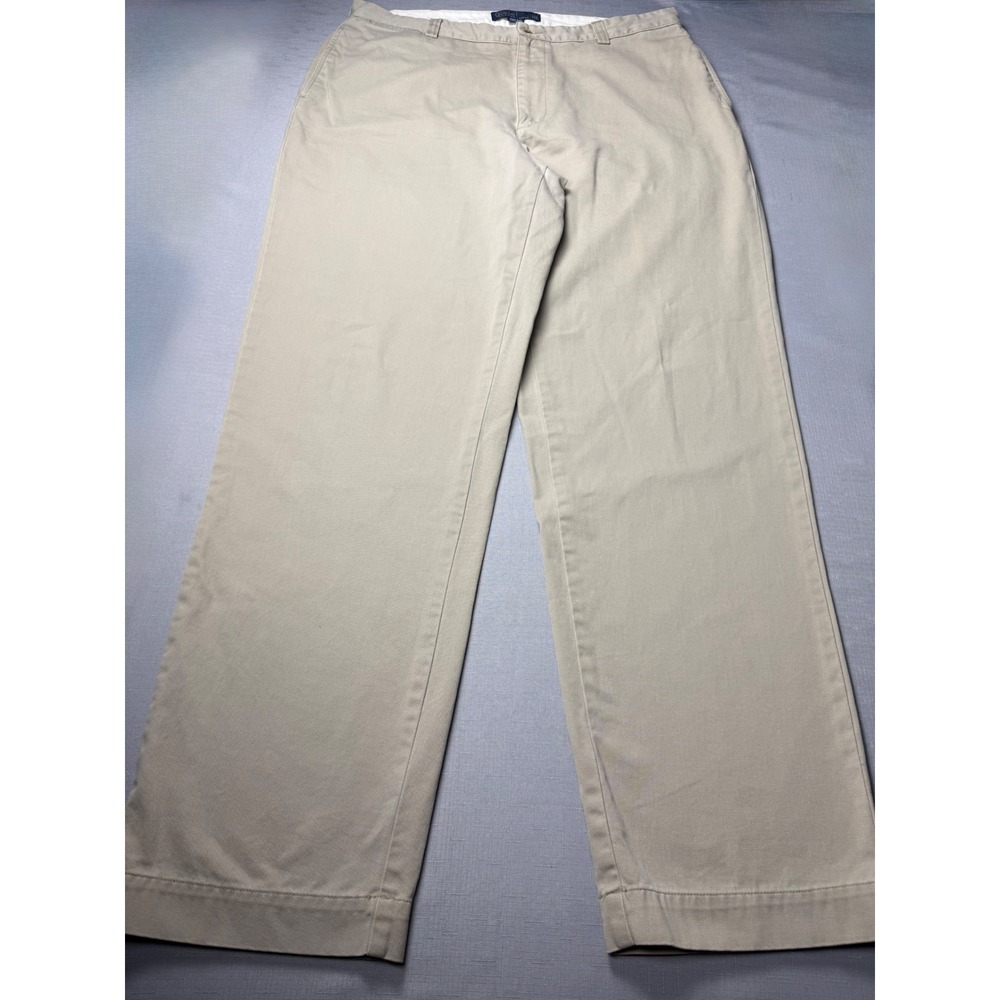 Polo Ralph Lauren Philip Pant Mens 37x34 Khaki Tan Cotton Twill Chino Trousers - Picture 5 of 13